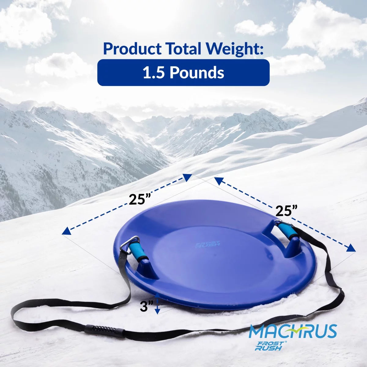 Large Arctic Winter Snow Sled with Foam Grips and Handles I66167