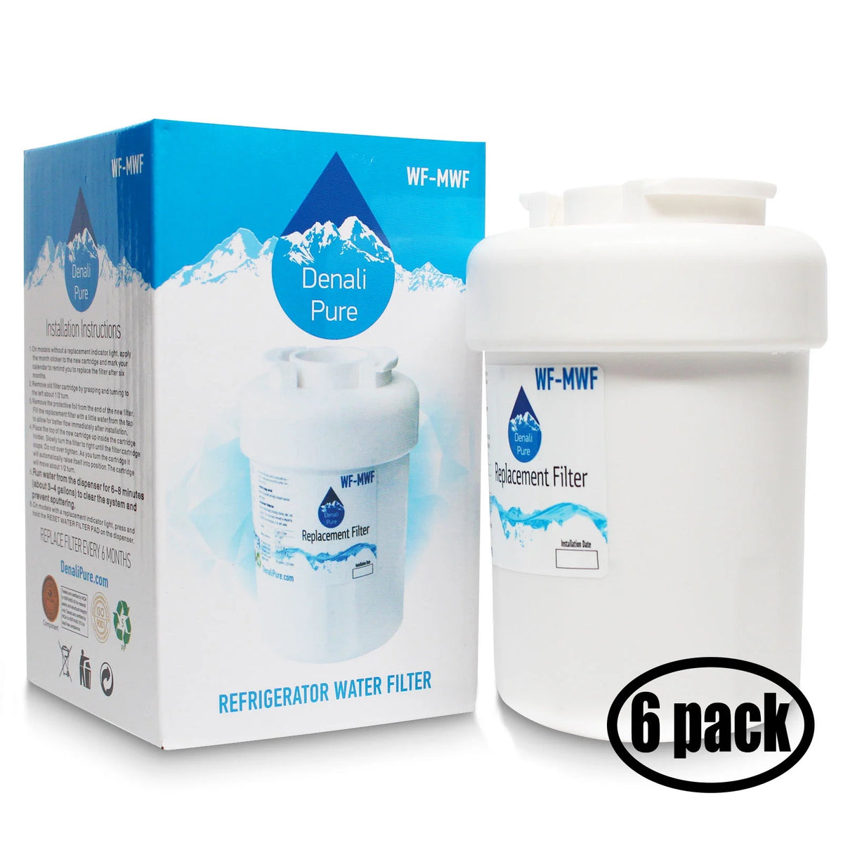 6-Pack Refrigerator Water Filter Cartridge P631518