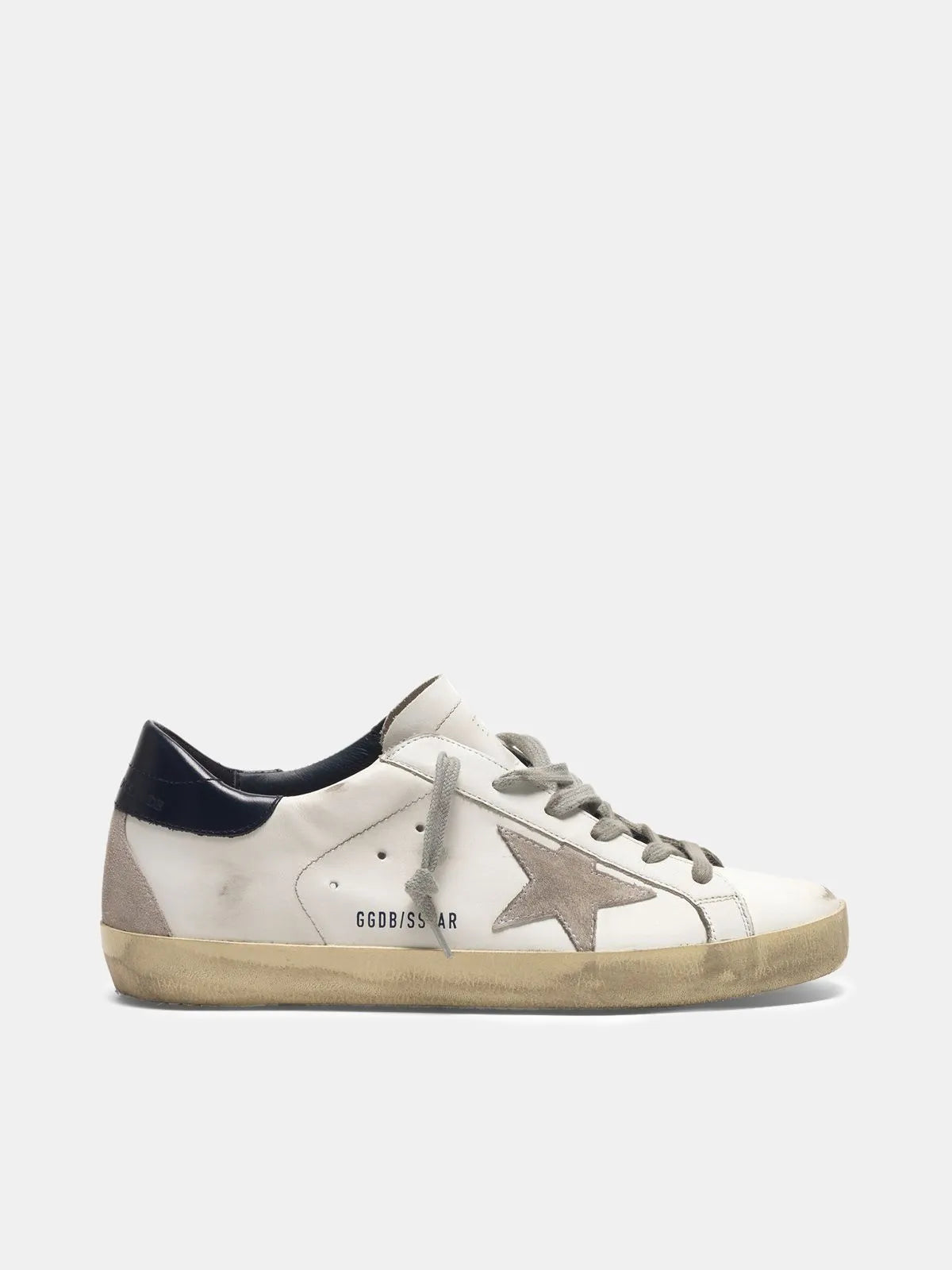 Suede Sneakers with Blue Heel Tab F544301
