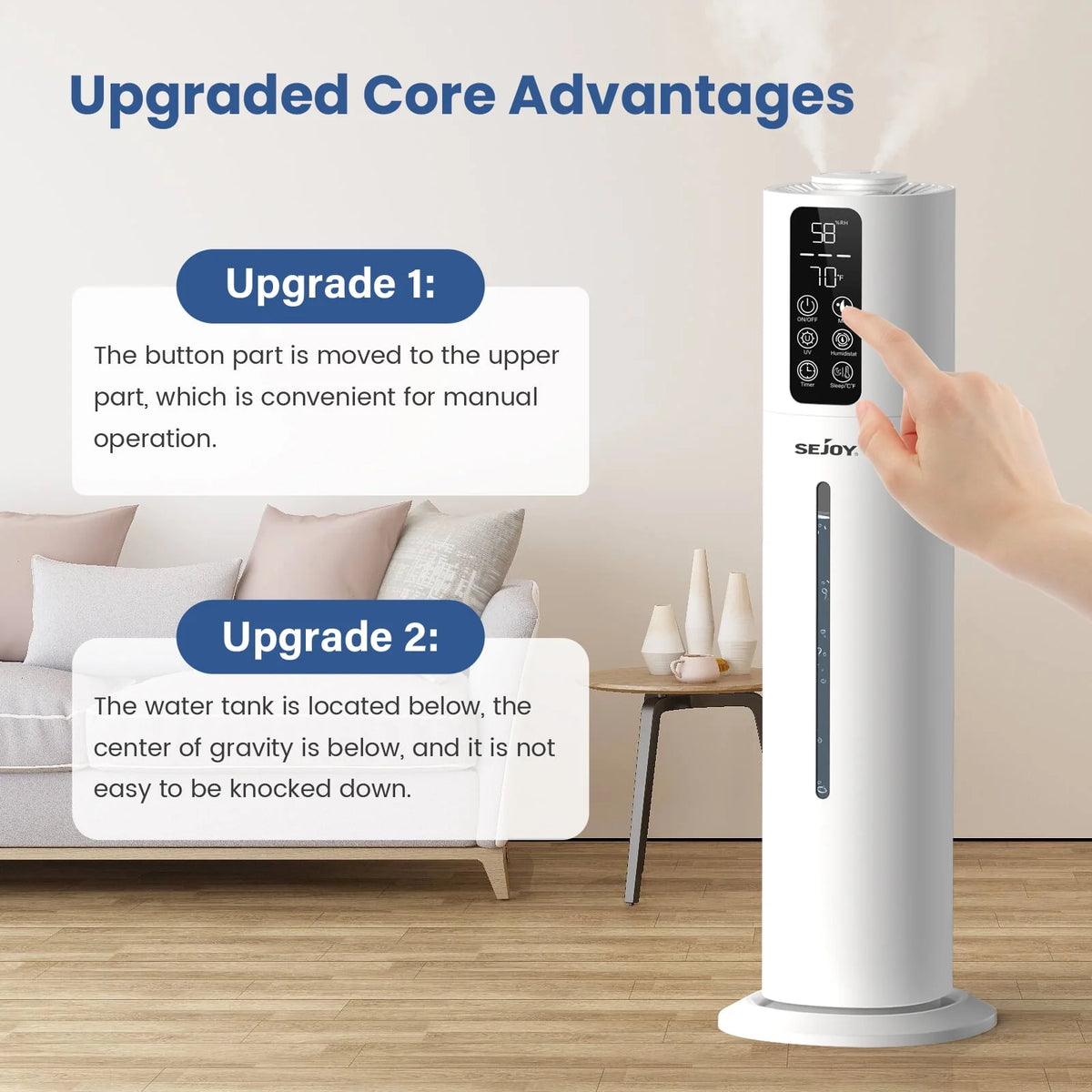 8L Top Fill Ultrasonic Floor Humidifier I189