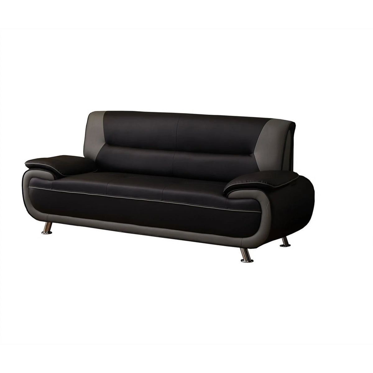 Black Faux Leather Sofa S517215