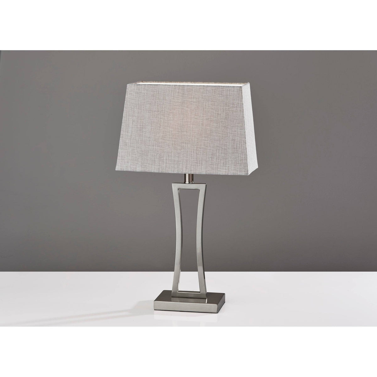Brushed Steel Table Lamp, 2 Piece D655