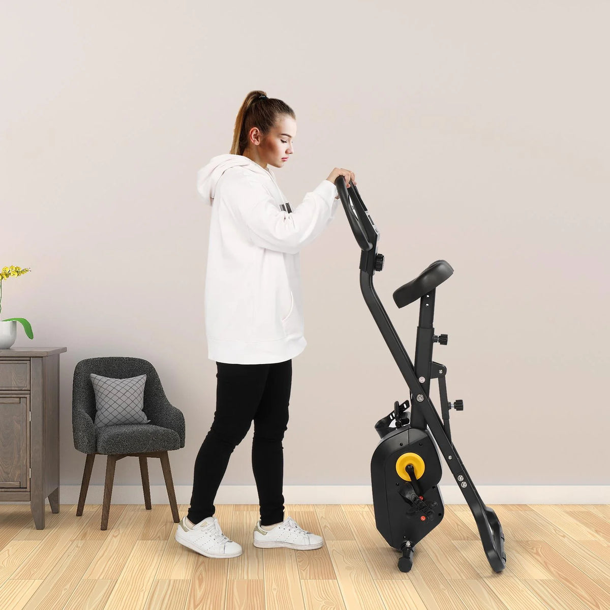 Folding Magnetic Stationary Exercise Bike L3438
