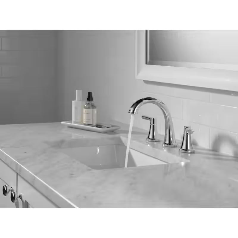 8 in. Widespread Double Handle Bathroom Faucet Polished Chrome Q888