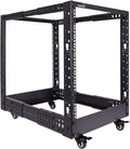 12U 4-Post Open Frame Server Rack Black Y952846