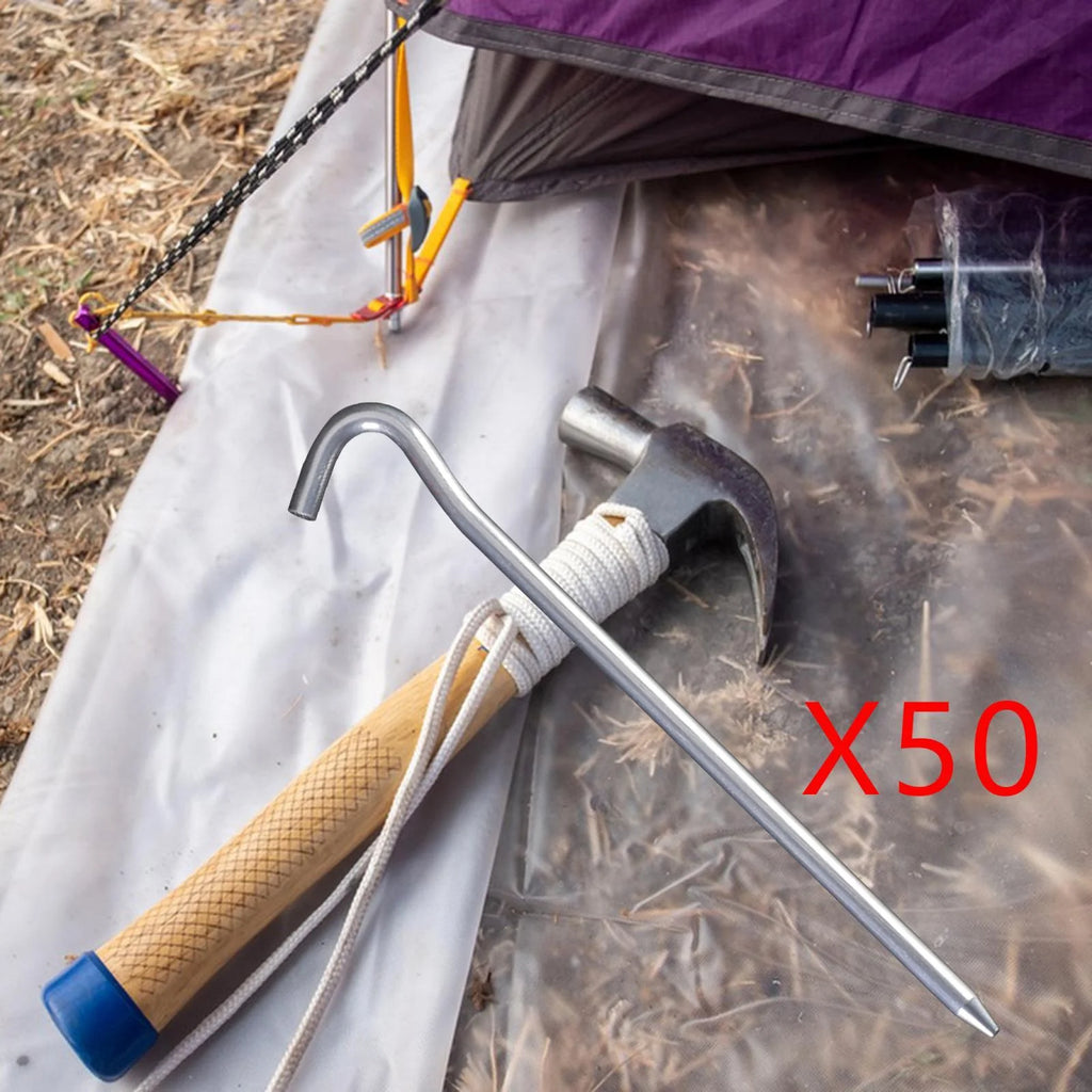 50 Pack 7inch Aluminum Tent Pegs for Camping N7817