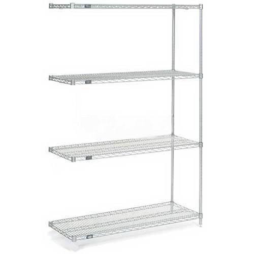 Silver Epoxy Wire Shelving Add-On 24x22W x 24x22D x 63x22H V7132