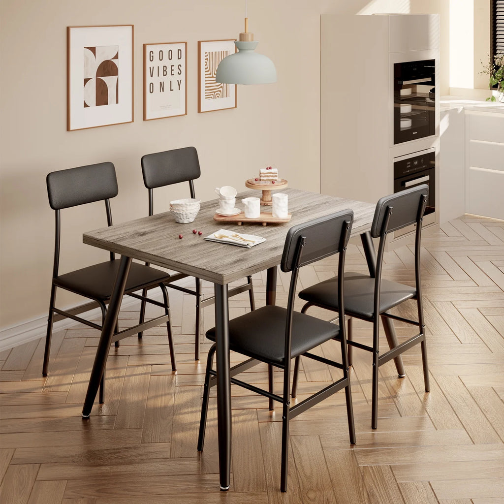 Dining Table Set for 4 Gray E6732