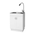 Stainless Steel Laundry Sink with Faucet and Storage Cabinet C767