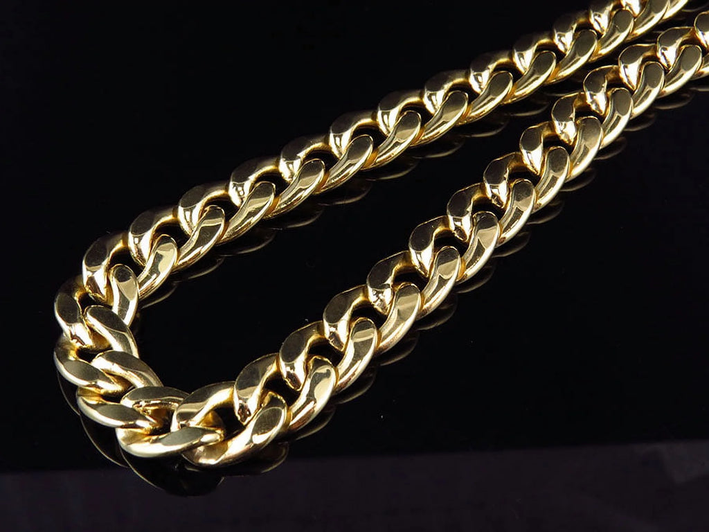 10K Yellow Gold Miami Cuban Link Necklace Chain 28"-36" A535230