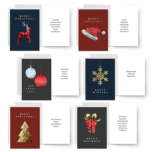 18 Christmas Greeting Card Assortment With Envelopes B69728