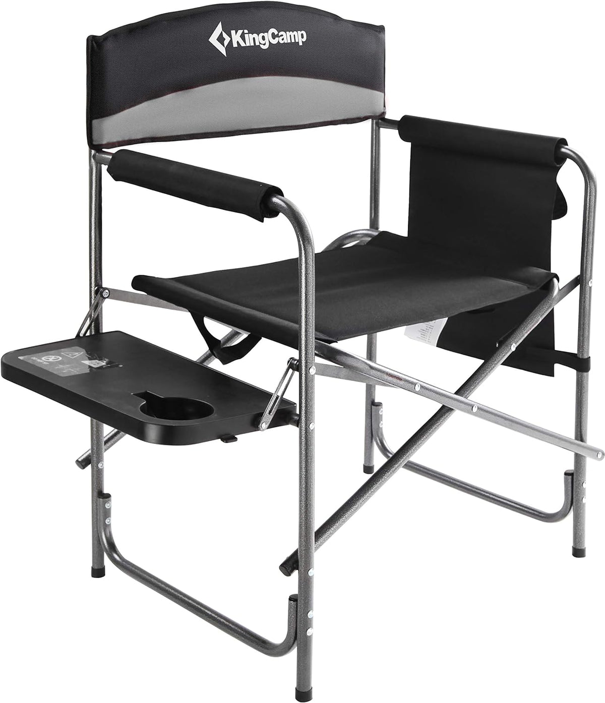 Heavy Duty Folding Camping Directors Chair with Side Table Storage Pockets B1446