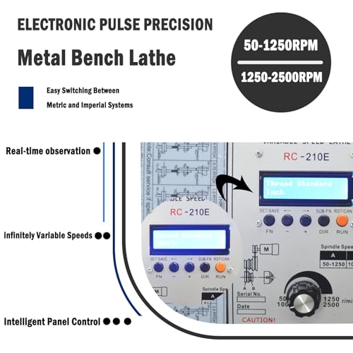 1100W Brushless Mini Metal Lathe 8"×16" Bench G46817