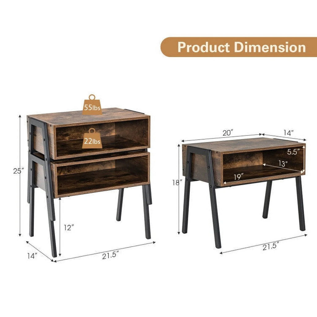 2 Pieces Stackable Night Stand J360052