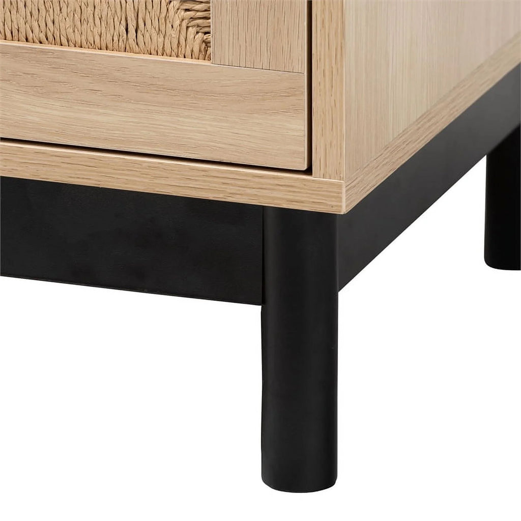 2-Drawer Mid-Century Wood End Table V376