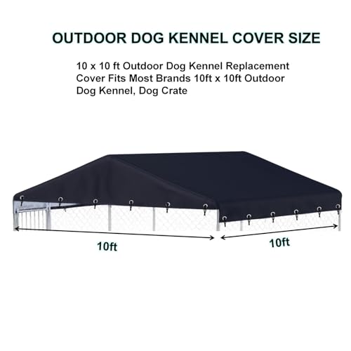 Black 600D Waterproof Oxford Fabric Outdoor Dog Kennel Cover W19908