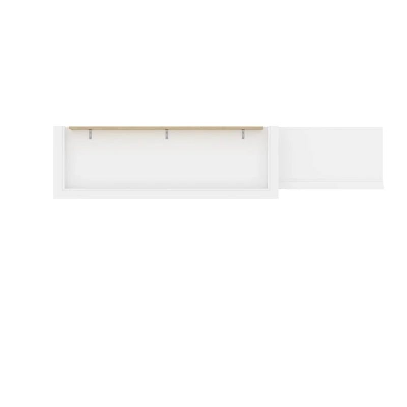 White Wood Queen Murphy Bed with Drawers A123