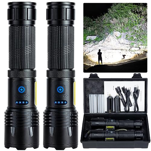 Rechargeable LED Flashlight High Lumen Super Bright COB Work Light IPX7 Waterproof W6025