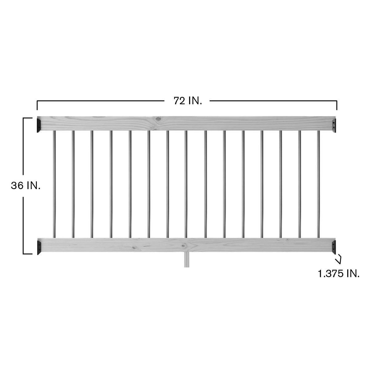 6 ft. Wood Railing Kit with Aluminum Round Balusters X897