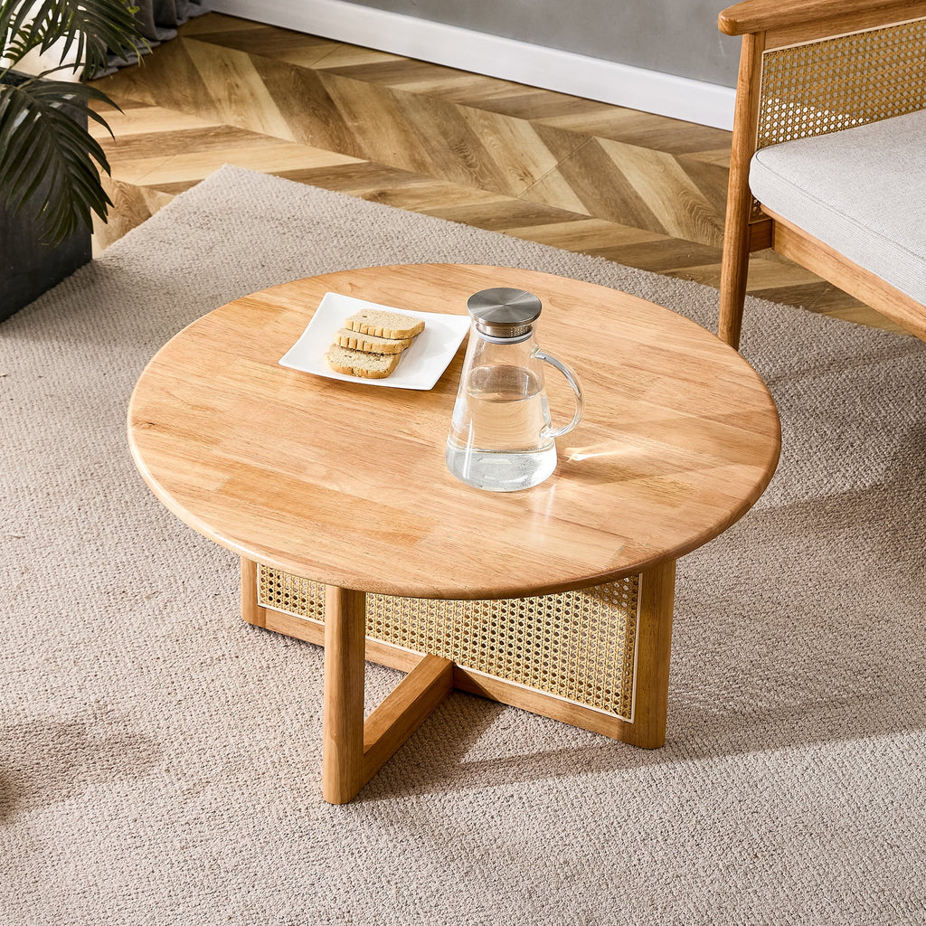 Coffee Table with Rattan Accents N7312