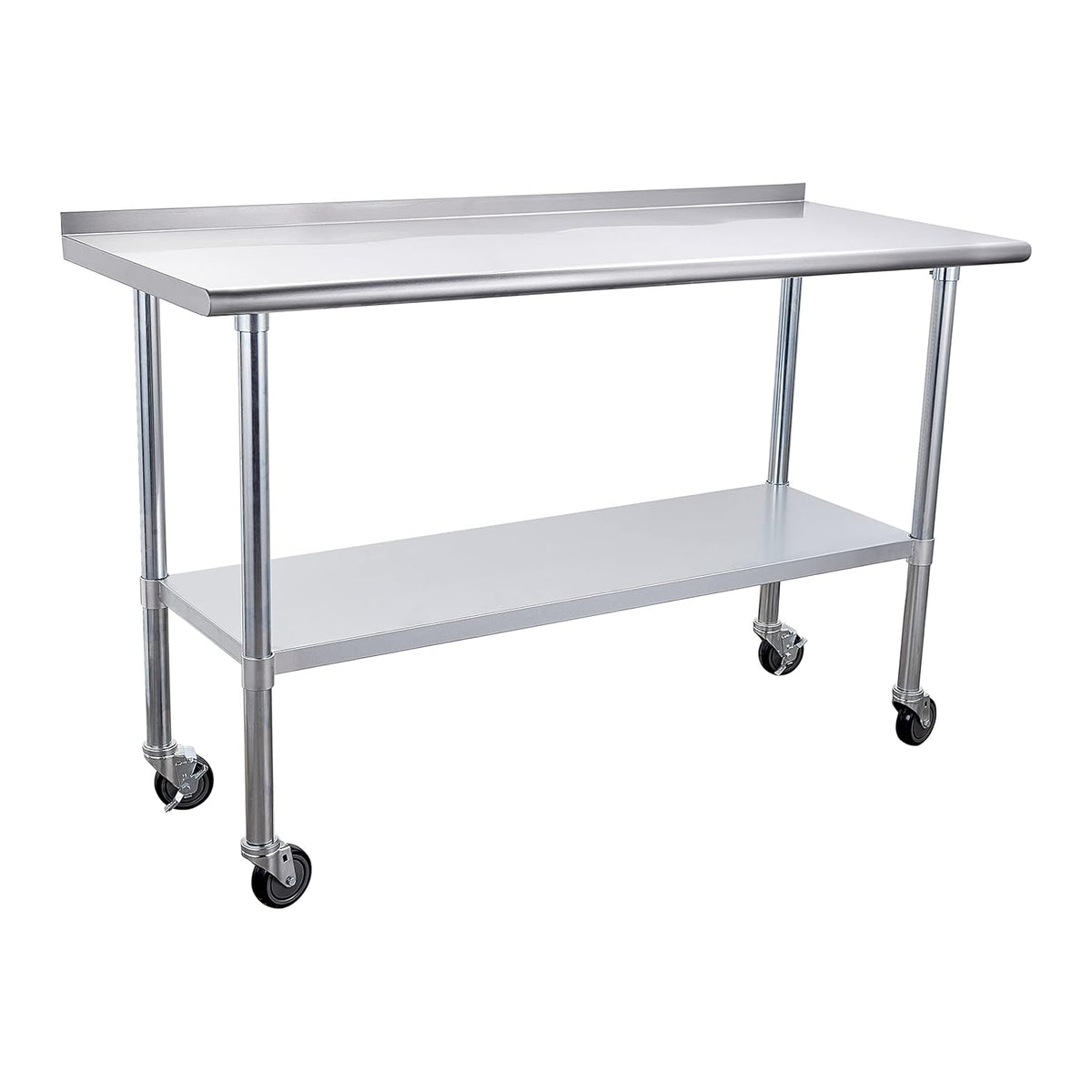 Stainless Steel Table 24 x 60 Inches with Caster Wheels and Undershelf P187
