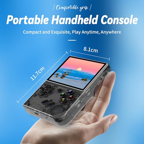 Black 3.5 Inch IPS Screen Retro Handheld Game Console with 64G TF Card X457102