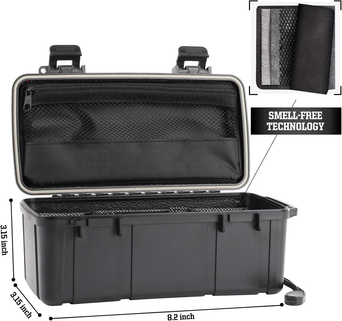 Black Storage Box with Easy Grip Handle ABS Plastic Pack of 2 Y45754