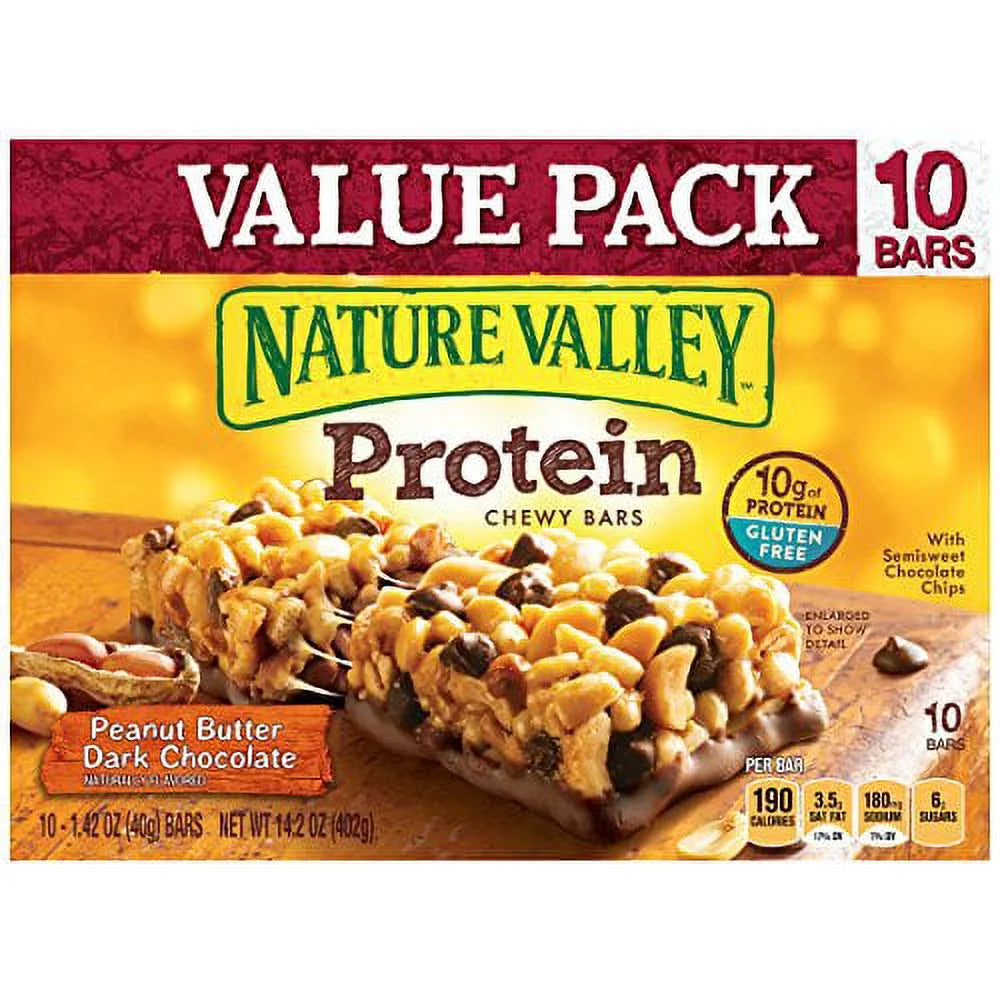 Peanut Butter Dark Chocolate Protein Chewy Bars 14.2oz (Pack of 4) Z569