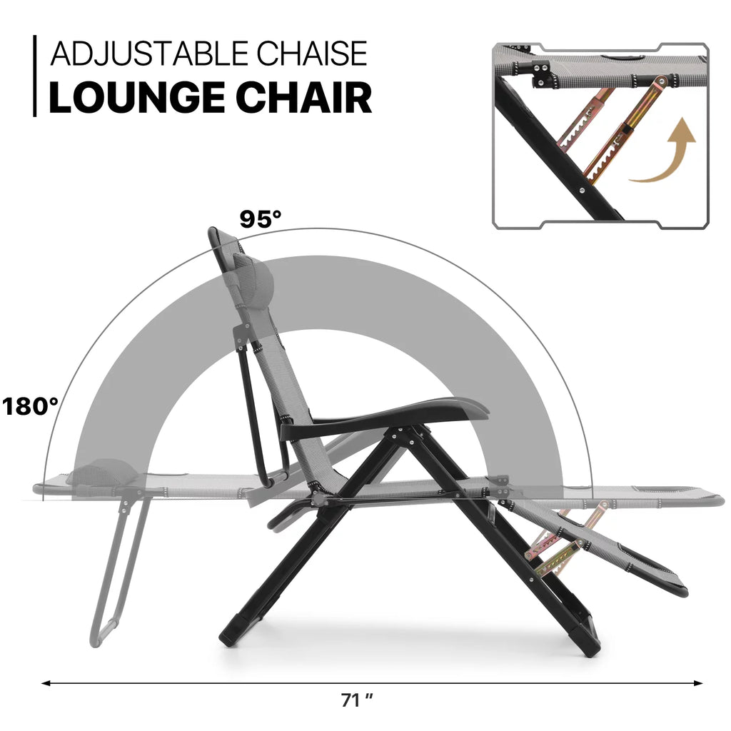 Grey Adjustable Zero Gravity Lounge Chair A40735