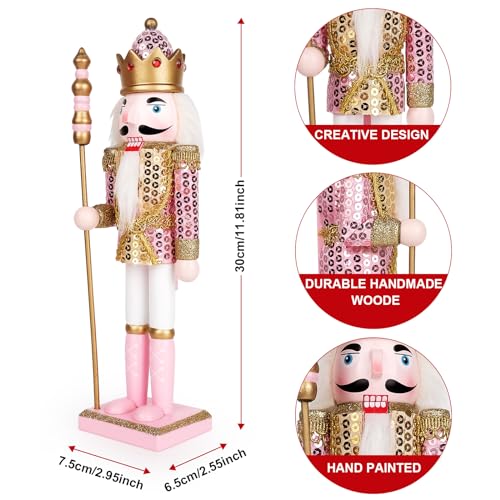 Pink Wooden Nutcracker Figure, 12” G648