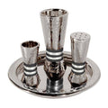 Aluminum Havdalah Set with Black Rings B903