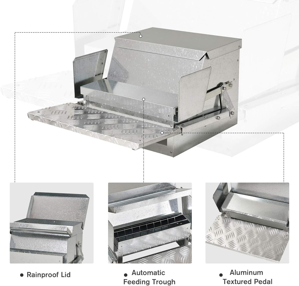 Automatic Chicken Poultry Feeder with Galvanized Steel and Aluminium Build Z57013