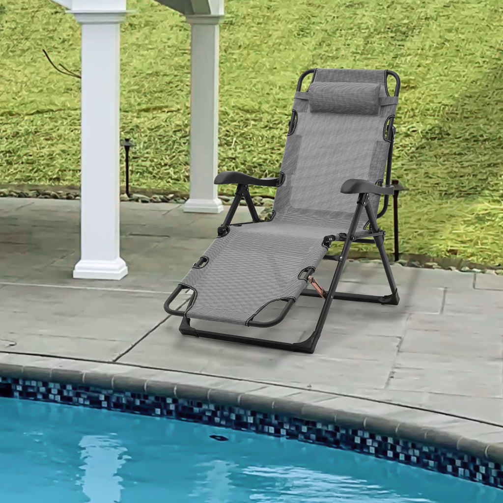 Grey Adjustable Zero Gravity Lounge Chair A40735