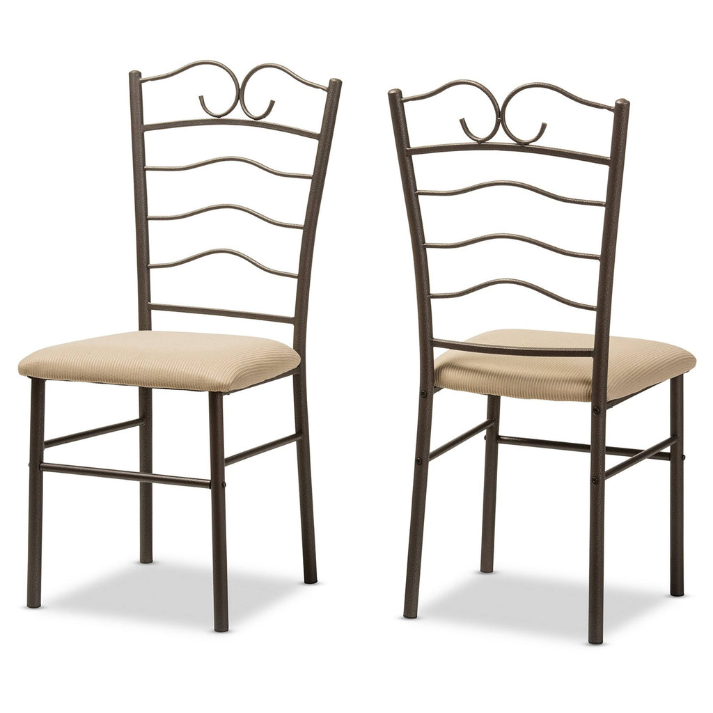 5-Piece Walnut Wood and Black Metal Dining Set C3832
