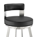 Swivel Faux Leather/Metal Counter Stool in Black/Chrome V937