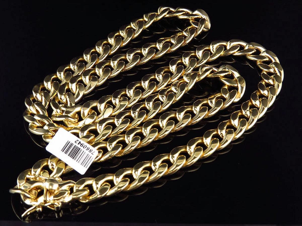 10K Yellow Gold Miami Cuban Link Necklace Chain 28"-36" A535230