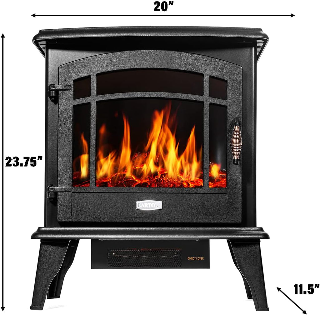 Black Freestanding Electric Fireplace Stove Heater V9319