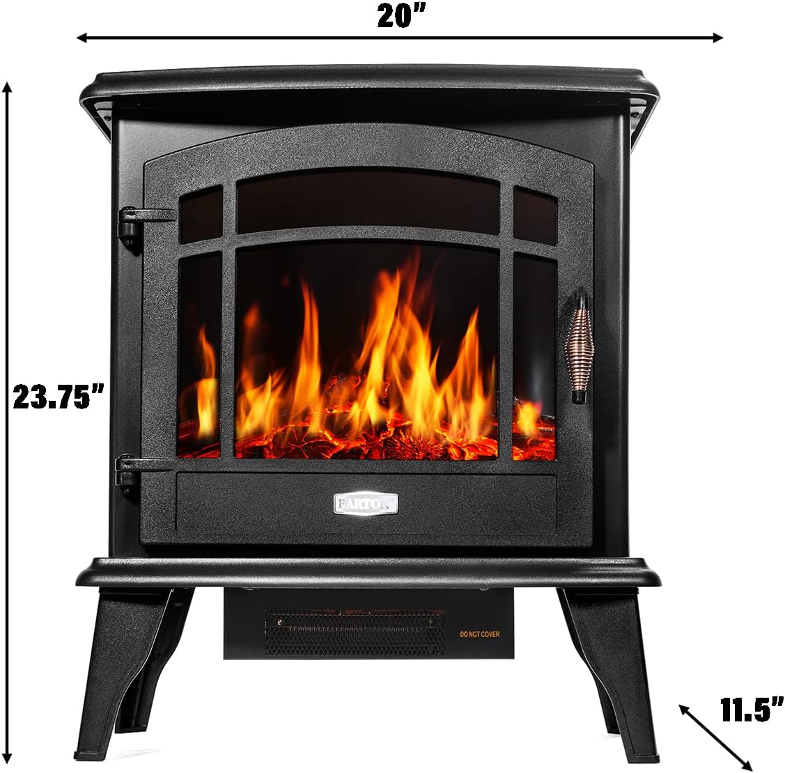Black Freestanding Electric Fireplace Stove Heater V9319