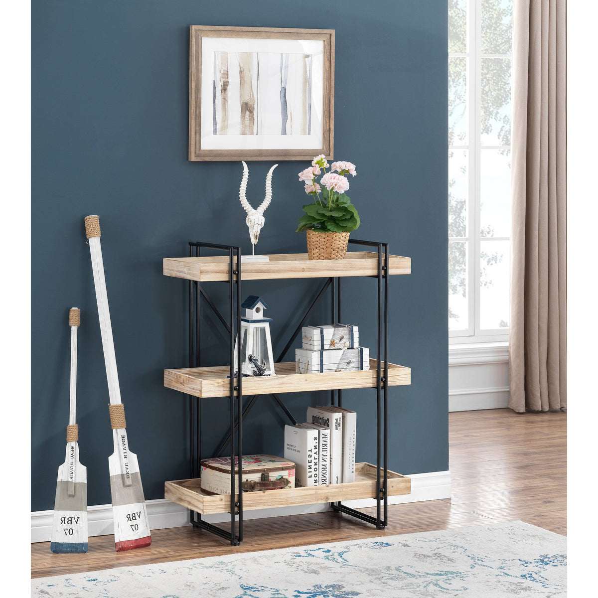White Washed Natural Bookcase P72282