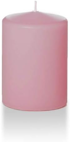 3 x 4 Light Rose Round Pillar Candles - 6 Candles - 40 Hours Z860141