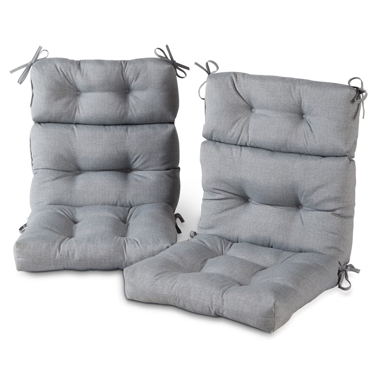 Heather Gray Outdoor High Back Chair Cushion Set of 2 S7883