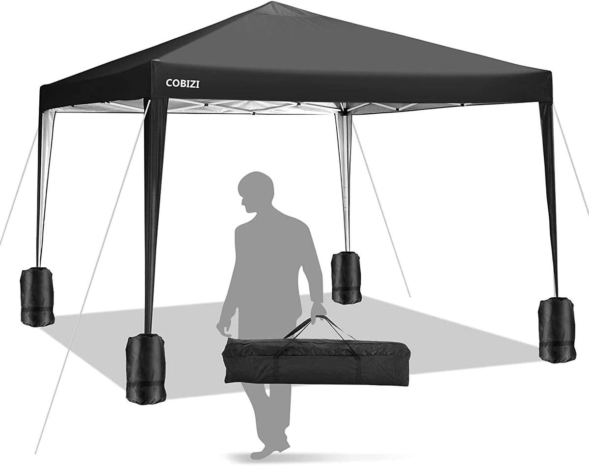10'x10' Pop Up Commercial Instant Gazebo Tent with 4 Removable Zippered Sidewalls H56962