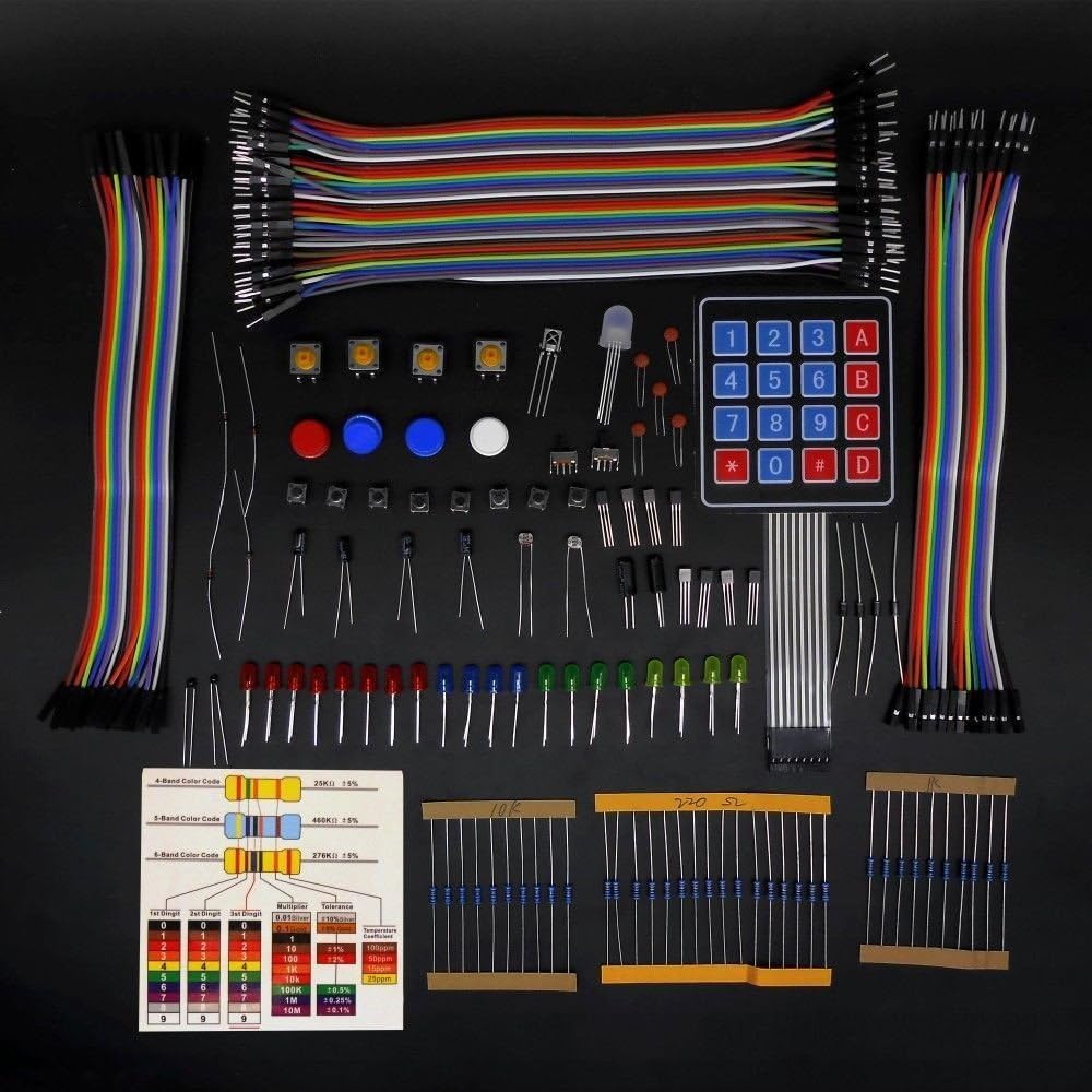 Mega2560 LCD1602 Servo Stepper Motor Sensors Breadboard Jumper Wire Resistor Capacitor Transistor STEM Electronic Projects Starter Kit C890