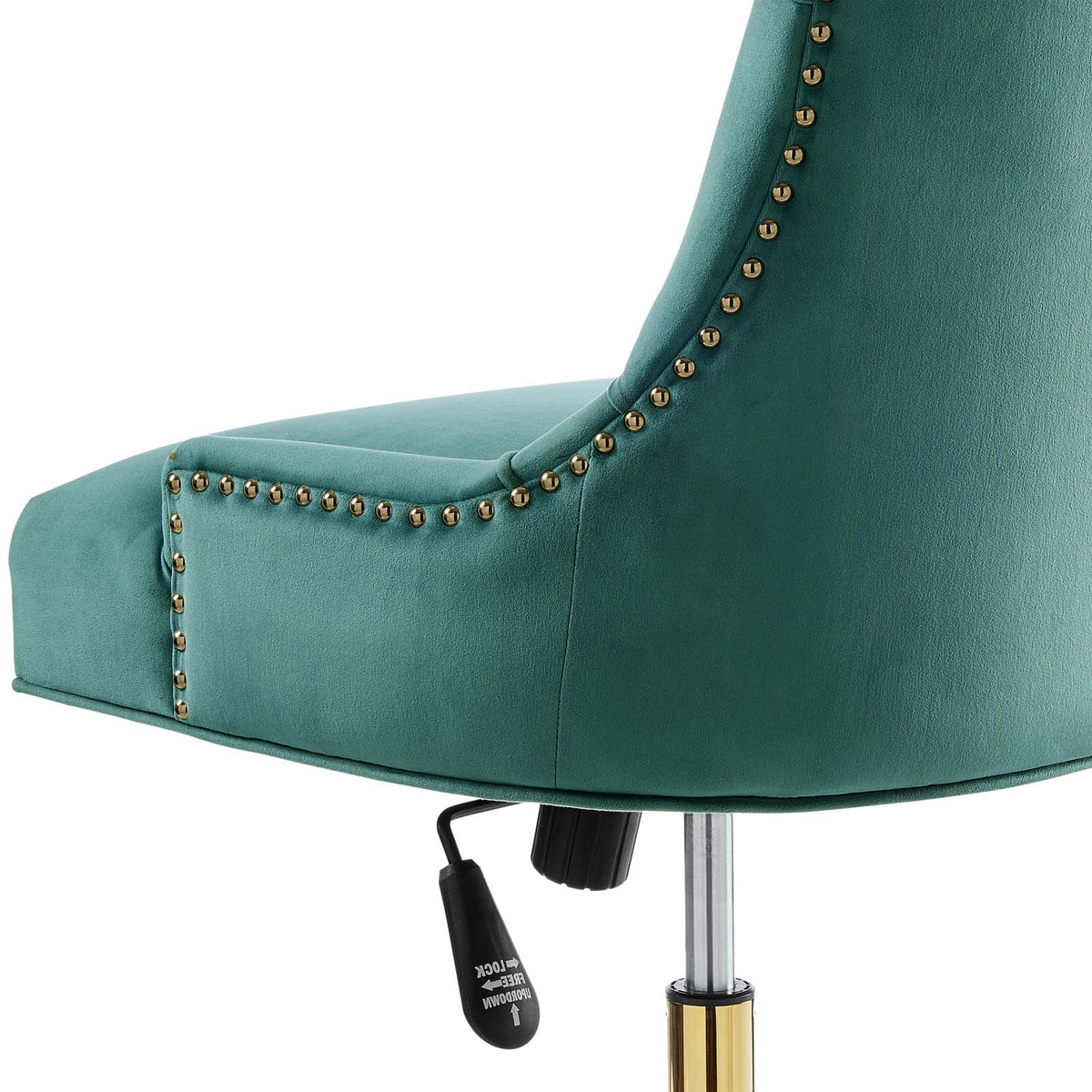 Velvet Gold Teal Blue Tufted Chair W515