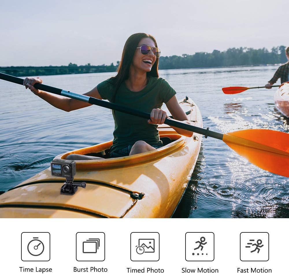 4K30FPS 20MP WiFi Action Camera with Touch Screen EIS 2.0 Remote Control 131 Feet Underwater Camera with 2X 1350mAh Batteries D30723