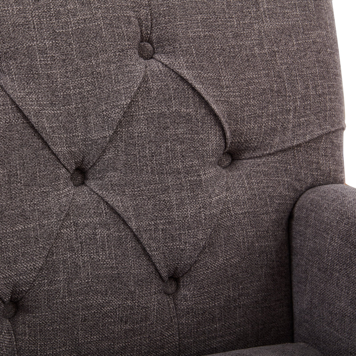 Grey Linen Upholstered Accent Chair with Lumbar Pillow C445073