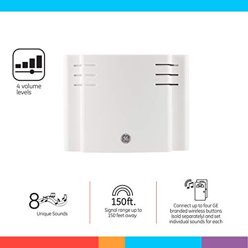 White Wireless Doorbell Kit with 2 Push Buttons and 8 Melodies X9847