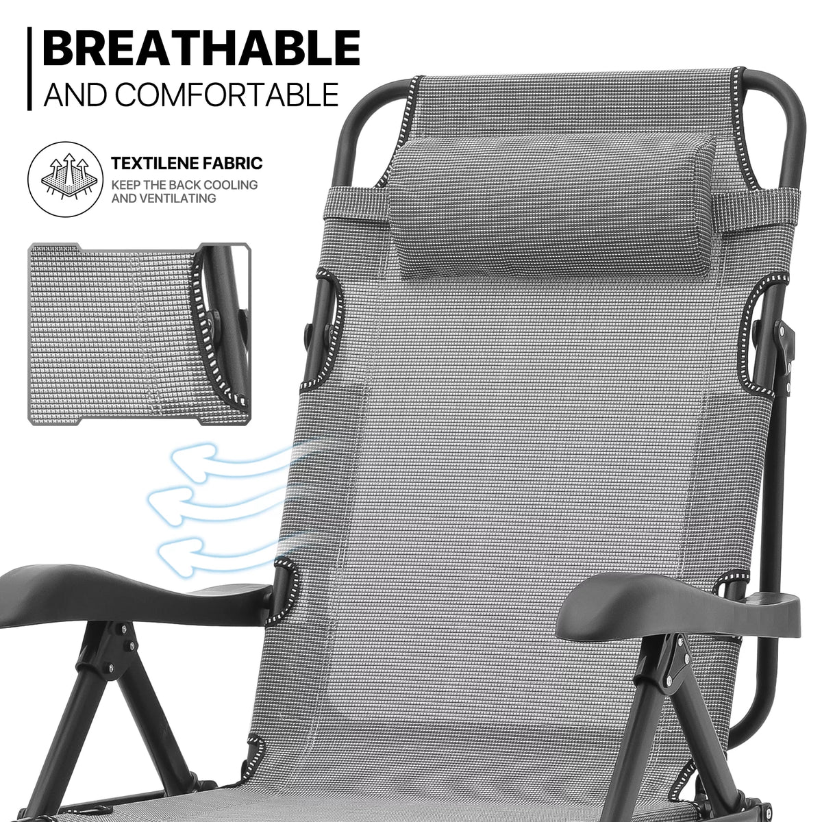 Grey Adjustable Zero Gravity Lounge Chair A40735