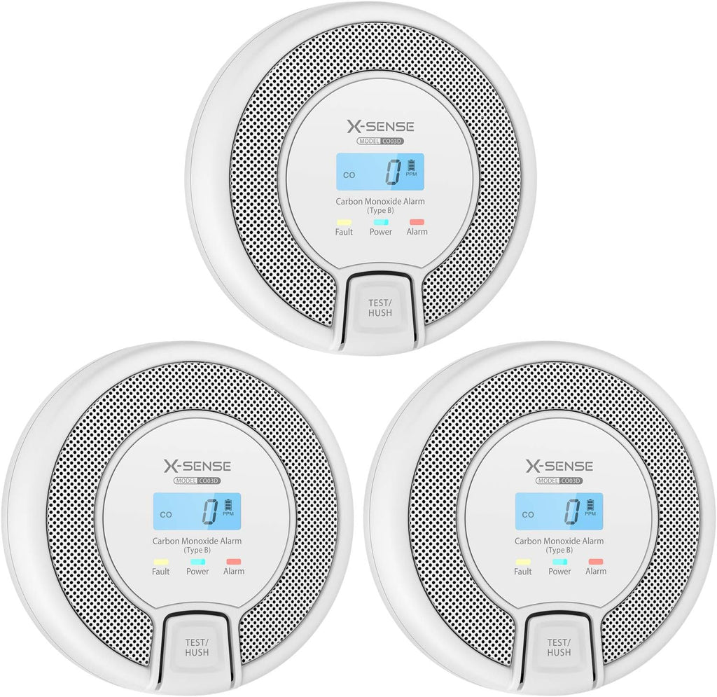 Wireless Interconnected Carbon Monoxide Detector, Replaceable Battery-Powered CO Alarm with Digital Display, Pack of 2 C3223