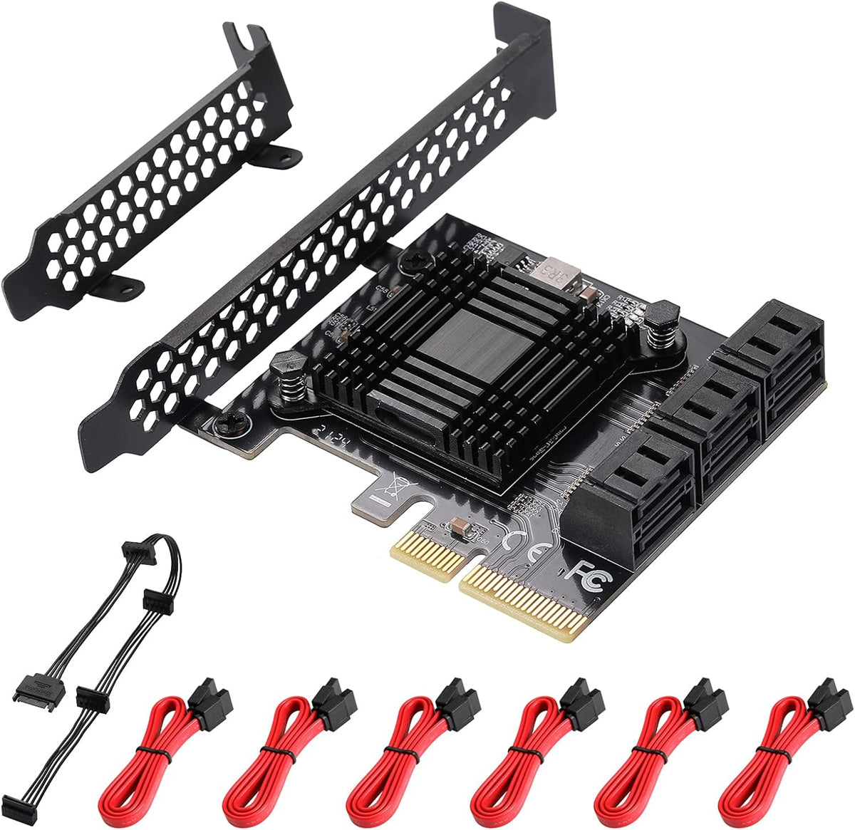 18 Port 6Gbps SATA 3.0 PCIE Card with SATA Cables T941858